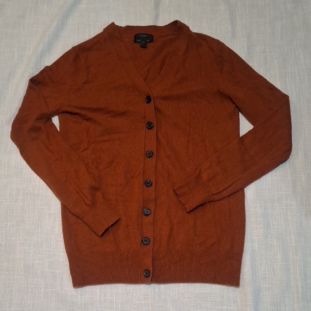 J. Crew Women's Burnt Orange Cardigan Sweater XS